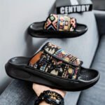 Men's Breathable Slip-On Open-Toe Sandals with Striped Pattern - Comfortable - Image 6