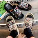 Men's Breathable Slip-On Open-Toe Sandals with Striped Pattern - Comfortable - Image 5