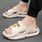 Unisex Open-Toe Slippers, Street Style Comfortable Soft Sole Non-Slip Shoes, Casual Outdoor Slides - Image 3