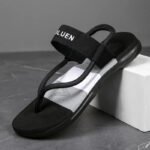 Men's Casual Flip Flops with Bold Letter Print & Striped Design - Durable Fabric Upper - Image 5