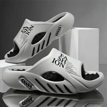 Men's Lightweight EVA Sports Slippers - Non-Slip Graphic Letter