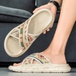Men'S Summer Casual Sandals - Slip-On Embroidered Sandals Tpr Sole Sandals - Image 3